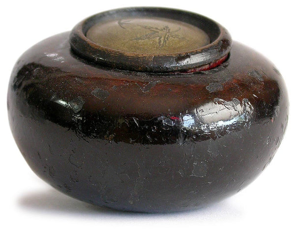 Antique Edo Carved Fukurokuju Lacquer Wood Netsuke Kurawa Tonkotsu Ashtray Sagemono 福禄寿