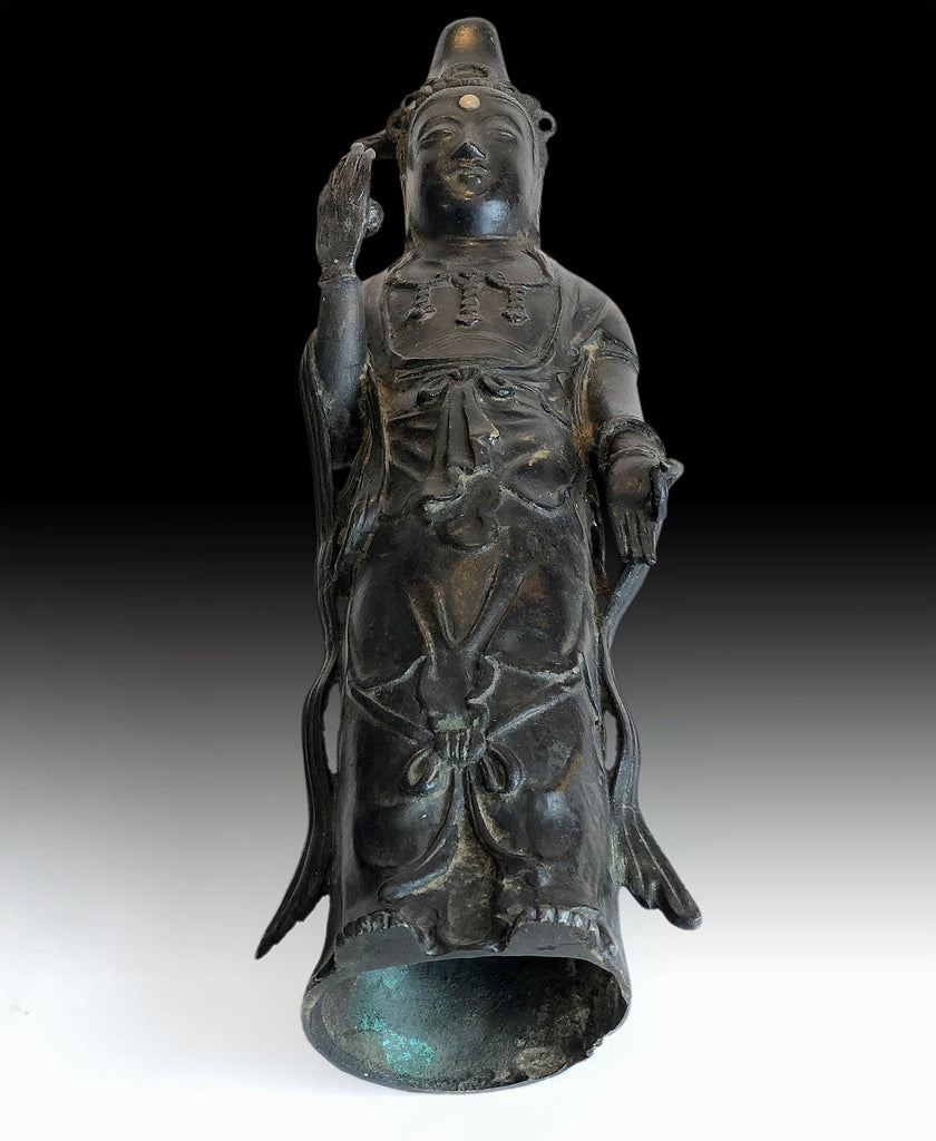 Ebros The Water and Moon Goddess Kuan Yin Bodhisattva Statue in Faux Bronze  Resin 13.75