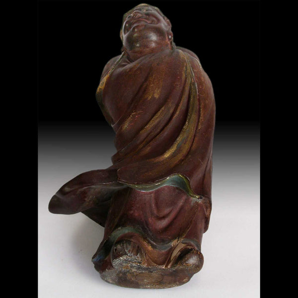 Antique Japanese Carved Wood Bodhidharma Daruma Darmo Zen Master Statue 达摩禪師