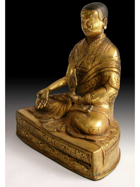 Antique Gilt Bronze Medicine Buddha Bhaisajyaguru Eight Brothers Lama Rinpoche Statue 藥師佛