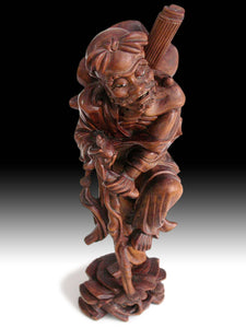 Antique Chinese Carved Boxwood Taoist Eight Immortal Li Tieh Kuai Statue 神旅八仙李鐵拐