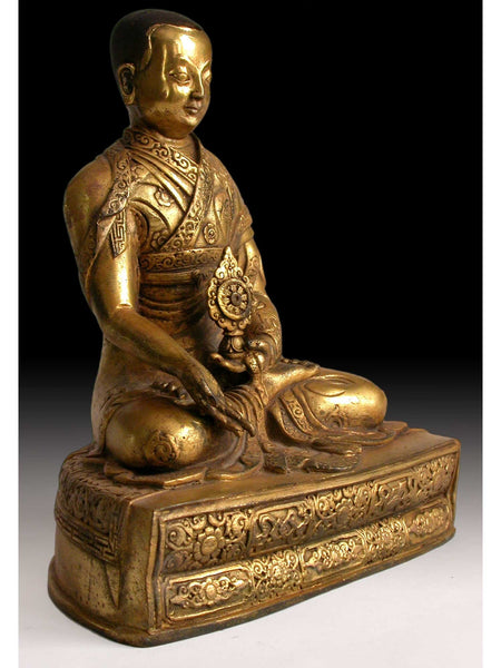 Antique Gilt Bronze Medicine Buddha Bhaisajyaguru Eight Brothers Lama Rinpoche Statue 藥師佛