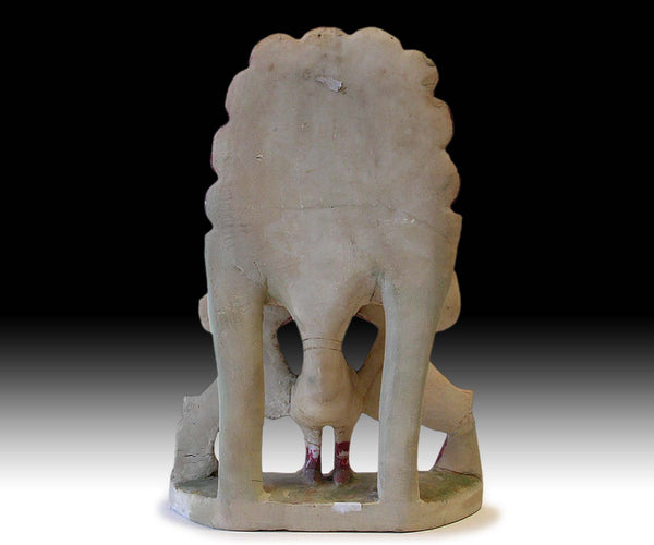 19th Century Burmese Amitabha Buddha On Peacock Marble Stone Shrine