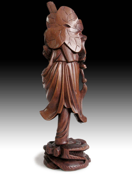 Antique Chinese Carved Boxwood Taoist Eight Immortal Li Tieh Kuai Statue 神旅八仙李鐵拐