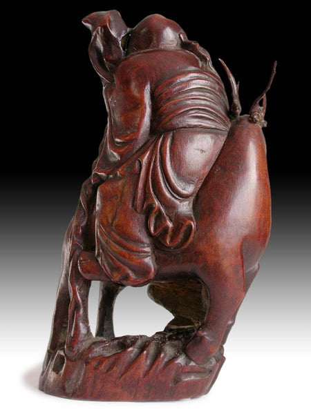 19th Century Chinese Luohan Taoist Star God of Longevity Shouxing Bamboo Carving 壽星公