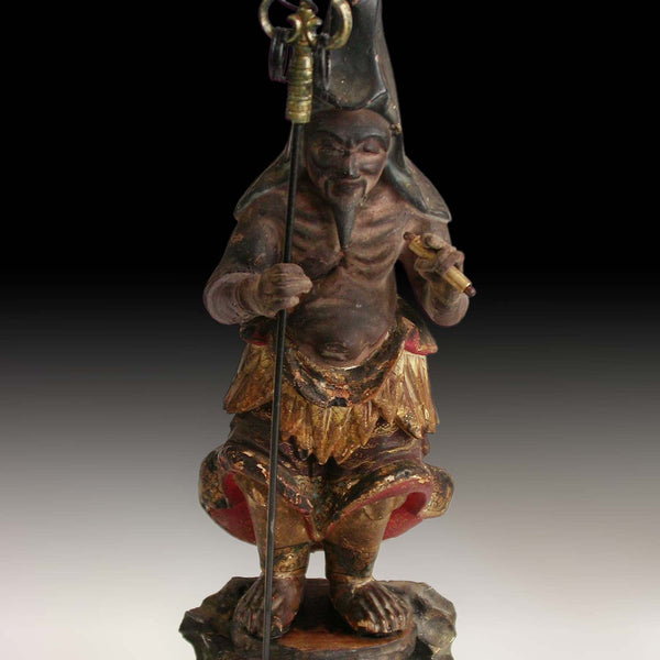 En no Gyoja 役行者 Ascetic Bosatsu 19th Century Japanese Carved Butsudan Zushi Shrine