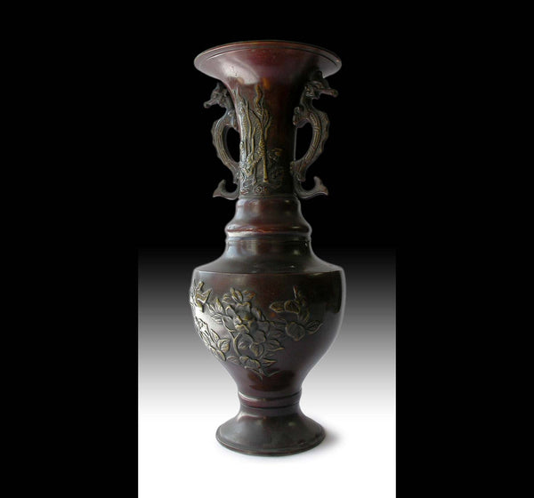 Dragon Kirin Copper Tinted Bronze Incense Burner Showa Period Vintage Censer 13"H 龍麒麟