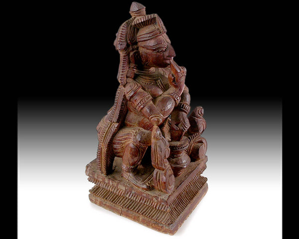 Makhan Cor Krishna Butter Thief Antique South India Hindu Carved Divine Child Wood Statue