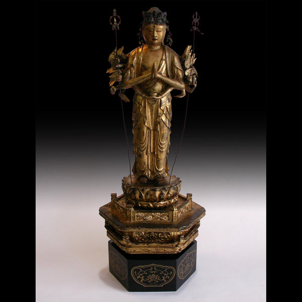 Edo Thousand-armed Senju Kannon Bosatsu Japanese Carved Guan Yin Wood Buddha statue 千手觀音