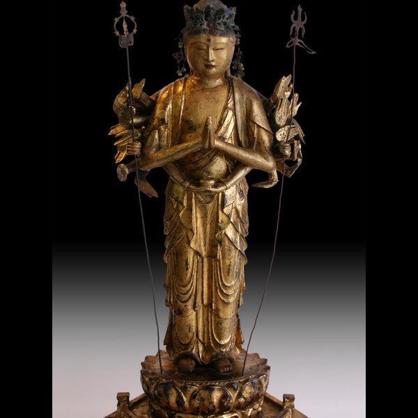Edo Thousand-armed Senju Kannon Bosatsu Japanese Carved Guan Yin Wood Buddha statue 千手觀音