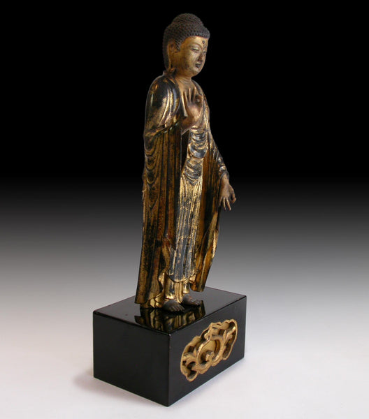 Crystal Eyes Amida Nyorai Antique Japanese Hollow Core Amitabha Buddha Statue 如来佛