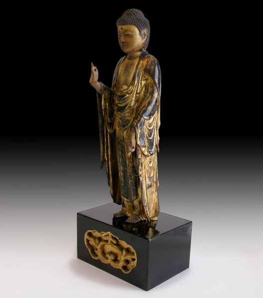 Crystal Eyes Amida Nyorai Antique Japanese Hollow Core Amitabha Buddha Statue 如来佛