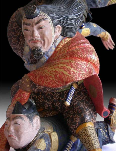 Yamabushi Samurai Warrior Benkei Meiji Toso Gosho Ningyo Paper Mache Doll 11"H 武蔵坊弁慶