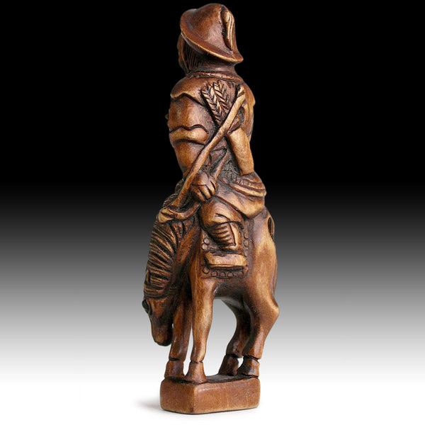 Mongolian Archer Netsuke Signed Shozan Vintage Japanese Carved Matsu Boxwood Sagemono 松山