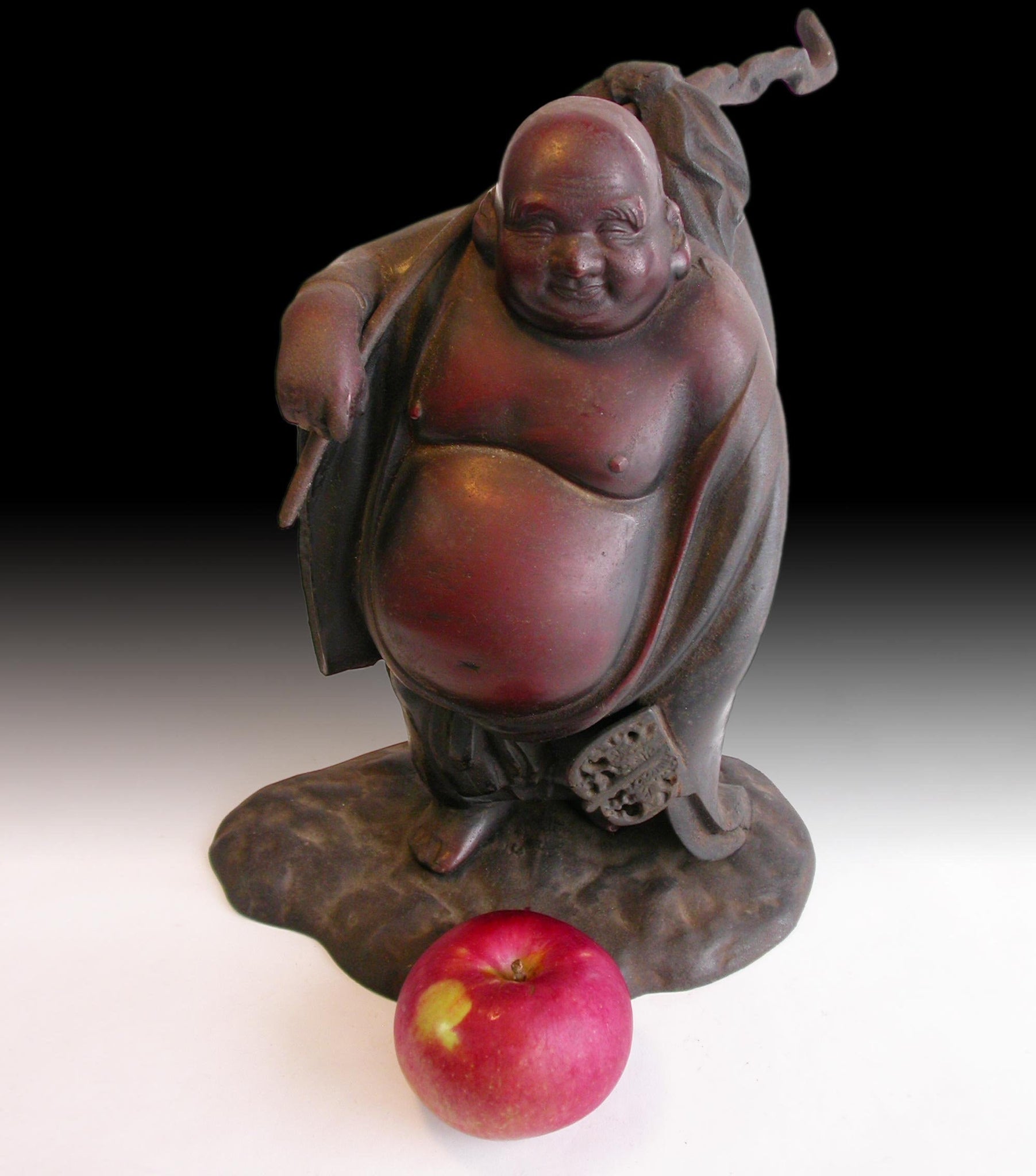 Happy Buddha Hotei Maitreya Japanese Vintage Iron Statue 布袋佛