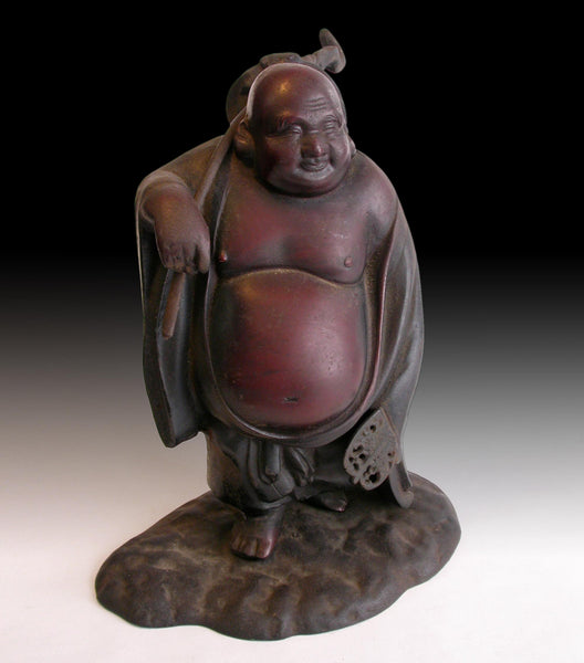 Happy Buddha Hotei Maitreya Japanese Vintage Iron Statue 布袋佛