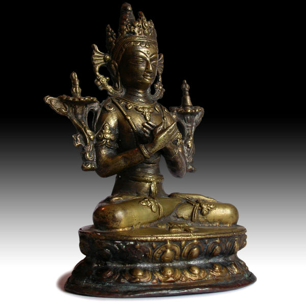 Vajradhara Thunder Bolt Enlightenment Buddha Vintage Nepalese Bronze Statue 多杰羌佛