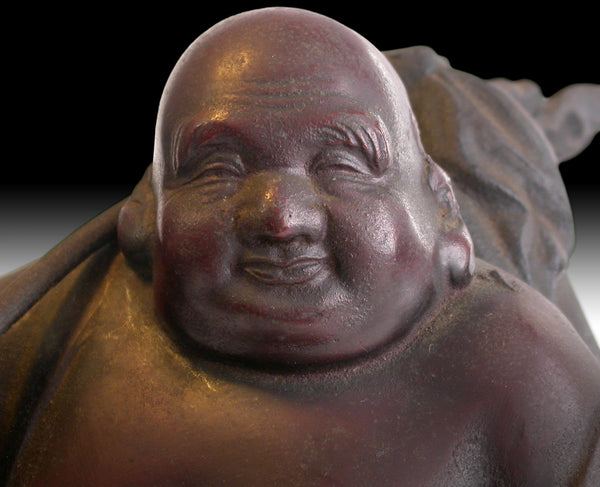 Happy Buddha Hotei Maitreya Japanese Vintage Iron Statue 布袋佛