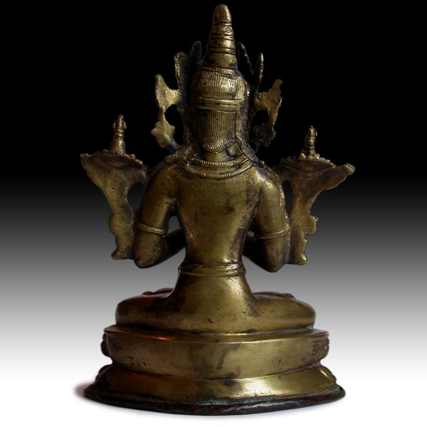 Vajradhara Thunder Bolt Enlightenment Buddha Vintage Nepalese Bronze Statue 多杰羌佛