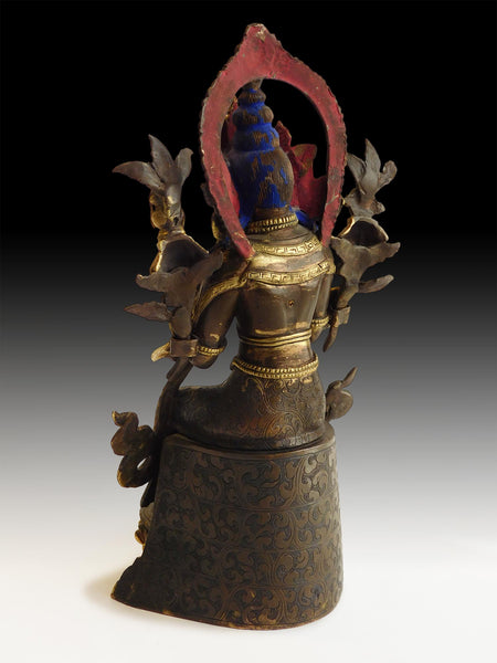 Gilt Bronze Maitreya Dharma Wheel Future Buddha Fine Antique Tibetan Chinese  Statue 彌勒菩薩