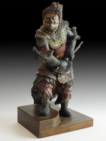 Muromachi Medicine Buddha Divine Generals Juni Shinsho Shotora Manjusri Wood Statue 薬師十二神将招杜羅