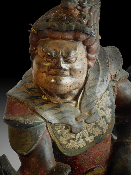 Muromachi Medicine Buddha Divine Generals Juni Shinsho Shotora Manjusri Wood Statue 薬師十二神将招杜羅