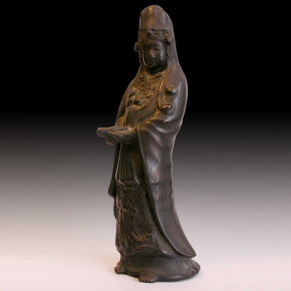 Kannon Bosatsu Antique Consecrated Japanese Bronze Guanyin Buddha Statue 観音菩薩