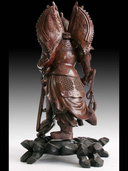 God of War Zhao Zilong Saving Adou Antique Chinese Carved Three Kingdoms Rosewood Statue 17”H 趙雲