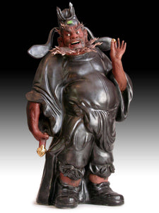 Jingdezhen Art Institute Large Ceramic Demon Queller Zhong Kui Statue 景德镇鍾馗